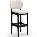 Ver imagem 3 de Kit 3 Banquetas Alta Bar Cozinha Sala Jantar Fixa Betta L02 Preto Linho Cru - Lyam Decor