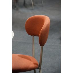Kit 2 Cadeiras Jantar Moderna Design Lançamento Terracota/champagne Linho - 4