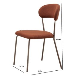 Kit 2 Cadeiras Jantar Moderna Design Lançamento Terracota/champagne Linho - 7