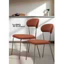 Ver imagem 1 de Kit 2 Cadeiras Jantar Moderna Design Lançamento Terracota/champagne Linho