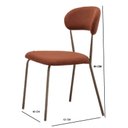 Ver imagem 6 de Kit 2 Cadeiras Jantar Moderna Design Lançamento Terracota/champagne Linho