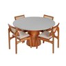 Conjunto Mesa com 4 Cadeiras de Madeira Maciça Rattan Natural e Estofada Daren Espresso Móveis - 12