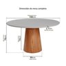 Conjunto Mesa com 4 Cadeiras de Madeira Maciça Rattan Natural e Estofada Daren Espresso Móveis - 4
