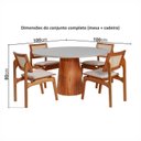 Ver imagem 3 de Conjunto Mesa com 4 Cadeiras de Madeira Maciça Rattan Natural e Estofada Daren Espresso Móveis
