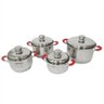 Jogo de Panela Aço Inox Kit 4 peças Alça Silicone e Metal Cozinha Conjunto - 1