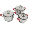 Jogo de Panela Aço Inox Kit 4 peças Alça Silicone e Metal Cozinha Conjunto - 4
