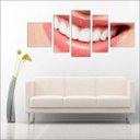 Ver imagem 3 de Quadro Decorativo Dentista Odontologia Consultórios Interiores Mosaico 5 Peças Com Moldura