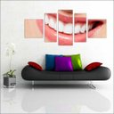 Ver imagem 1 de Quadro Decorativo Dentista Odontologia Consultórios Interiores Mosaico 5 Peças Com Moldura