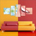 Ver imagem 2 de Quadro Decorativo Dentista Odontologia Consultórios Interiores Mosaico 5 Peças Com Moldura