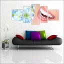 Ver imagem 1 de Quadro Decorativo Dentista Odontologia Consultórios Interiores Mosaico 5 Peças Com Moldura