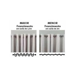 Cortina Cozinha Duplex 3,00 x 1,20 Bella Janela - Branco - 3