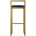 Ver mais imagens de Kit 02 Banquetas Alta Para Cozinha Sala De Jantar Hanna L02 Dourado Suede Azul Marinho - Lyam Decor