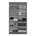 Ver imagem 2 de Guarda-roupa Solteiro 4 Portas Lyon 8 Prateleiras Preto - Pnr Móveis