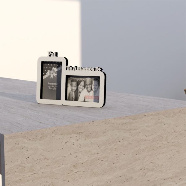 Porta-retrato Quadro Para Presentear Decorar Pais Pai Te Amamos Demais Presente Criativo Branco - 3