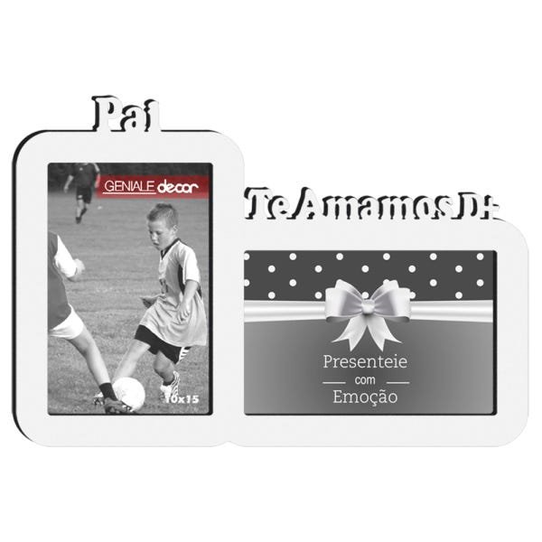 Porta-retrato Quadro Para Presentear Decorar Pais Pai Te Amamos Demais Presente Criativo Branco - 1
