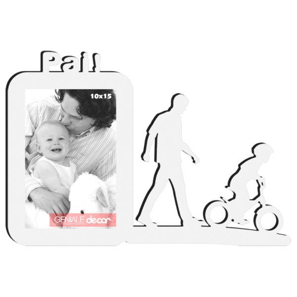 Porta-retrato Quadro Para Presentear Decorar Pais Pai Bike Presente Criativo Branco - 1