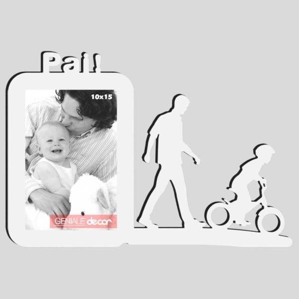 Porta-retrato Quadro Para Presentear Decorar Pais Pai Bike Presente Criativo Branco - 2