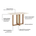 Ver imagem 7 de Conjunto Sala de Jantar Mesa Natalí 4 Lugares Tampo MDF Base Cruz Nature e Off White 120cm Móveis