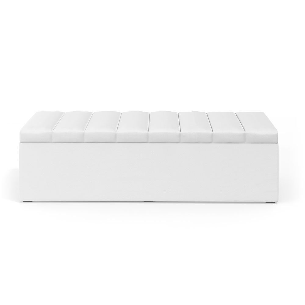 Calçadeira Baú Navi 160 para Cama Queen A-013 Couro Branco Aradecor - 2