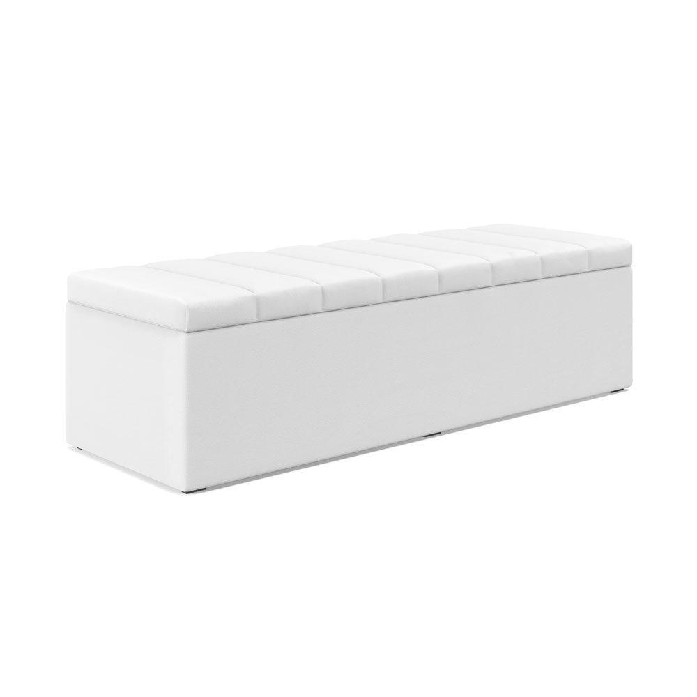 Calçadeira Baú Navi 160 para Cama Queen A-013 Couro Branco Aradecor - 3