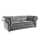 Ver imagem 1 de Namoradeira Chesterfield Bourbon 3 Lugares Via Encanto Veludo Cinza Claro