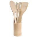 Ver imagem 1 de Conjunto de Colher em Bambu com Suporte - 5 Peças - Lojas Carisma