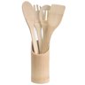 Conjunto de Colher em Bambu com Suporte - 5 Peças - Lojas Carisma - 1