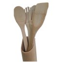 Ver imagem 2 de Conjunto de Colher em Bambu com Suporte - 5 Peças - Lojas Carisma