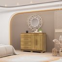 Ver imagem 1 de Cômoda Sapateira Marrom Grande Reforçada Espaçosa com 5 Gavetas 2 Porta Us