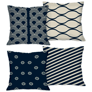 Kit com 4 Capas para Almofadas Decorativas Abstrato Conchas