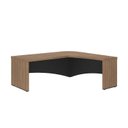 Ver imagem 7 de Conjunto Escritório Completo 2 Peças Mesa Diretor em L Tamburato Balcão com Gavetas Multiuso Nogal Preto Marrom Artany