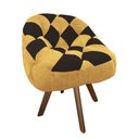 Ver imagem 2 de Poltrona Paloma Escritório Sala Giratória Madeira Suede Mostarda e Suede Marrom - Dominic Decor