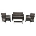 Ver imagem 2 de Kit Conjunto para Jardim e Varanda com 2 Poltronas 1 Sofá e 1 Mesa de Centro Completo