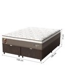 Ver imagem 4 de Cama Box Baú Casal Queen Colchão Molas Ensacadas Guarda Costas Alameda Probel 158x198x71cm Suede