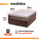 Ver imagem 3 de Cama Box Baú Casal Queen Colchão Molas Ensacadas Guarda Costas Alameda Probel 158x198x71cm Suede