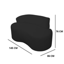 Ver imagem 5 de Sofá Pequeno Orgânico 2 Lugares Living 145 Cm Sala Recepção Clinica Consultório Bouclé - Preto