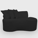 Ver imagem 1 de Sofá Pequeno Orgânico 2 Lugares Living 145 Cm Sala Recepção Clinica Consultório Bouclé - Preto