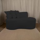Ver imagem 3 de Sofá Pequeno Orgânico 2 Lugares Living 145 Cm Sala Recepção Clinica Consultório Bouclé - Preto