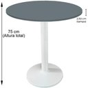 Ver imagem 2 de Mesa Zeta Ferro Branco 75 Cm (alt) Disco Redondo Tampo Mdp Redondo 80 Cm (larg) X 2,50 Cm Alt