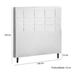 Cabeceira Casal 140cm Alloure Material Sintetico Branco ITFlex - 2