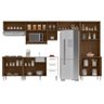 Cozinha Modulada 08 Peças Milena 2731 Marrom Branco Milani Movelaria - 2
