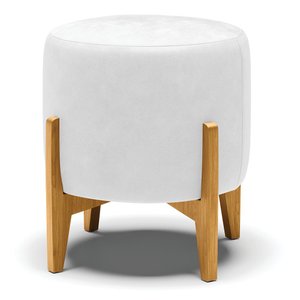 Puff Stella Corano Branco Base Madeira Castanho - D'Rossi DRossi