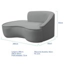 Ver imagem 3 de Divã Recamier Curvo Sala de Estar Recepção Marrocos 200cm Lado Esquerdo Bouclé