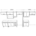Ver imagem 3 de Cozinha Modulada 10 Peças Milena 2742 Marrom Milani Movelaria