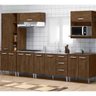 Cozinha Modulada 07 Peças Milena 2736 Marrom Milani Movelaria - 1