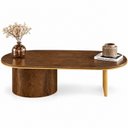 Ver imagem 3 de Mesa de Centro Oval Aurora 137 cm Castanho/Gold