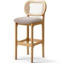 Ver imagem 3 de Kit 02 Banquetas Altas Para Cozinha Bancada Sala Tela Betta Fixa L02 Bouclê Bege - Lyam Decor