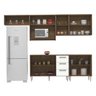 Cozinha Modulada 07 Peças Milena 2732 Marrom Branco Milani Movelaria - 2
