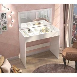 Penteadeira Escrivaninha Isa Branco Com Espelho Fellicci Moveis - 5 Penteadeira Escrivaninha Isa Branco Com Espelho Fellicci Moveis - 5