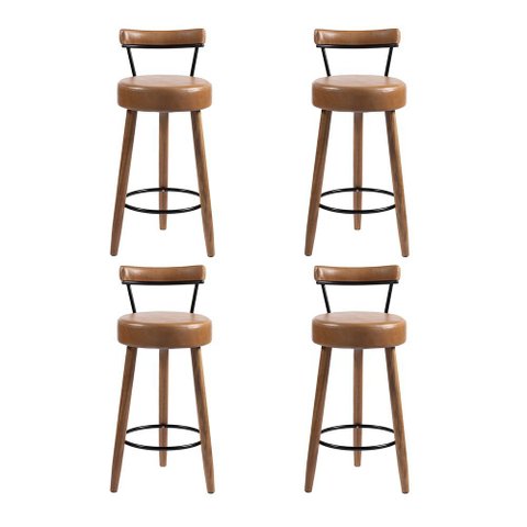 Kit 04 Banquetas Alta para Cozinha Área Gourmet Nápoles Couríssimo Amarula - Desk Design